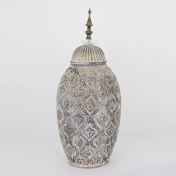 ΒΑΖΟ ΜΕ ΚΑΠΑΚΙ ΚΕΡΑΜΙΚΟ ΓΚΡΙ 15.5×20.5x47cm ΒΑΖΟ ΜΕ ΚΑΠΑΚΙ ΚΕΡΑΜΙΚΟ ΓΚΡΙ 15.5×20.5x47cm