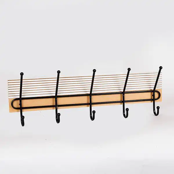 ΚΡΕΜΑΣΤΡΑ ΤΟΙΧΟΥ 5 ΘΕΣΕΩΝ ΜΕΤΑΛΛΟ-ΞΥΛΟ 60x9x20cm