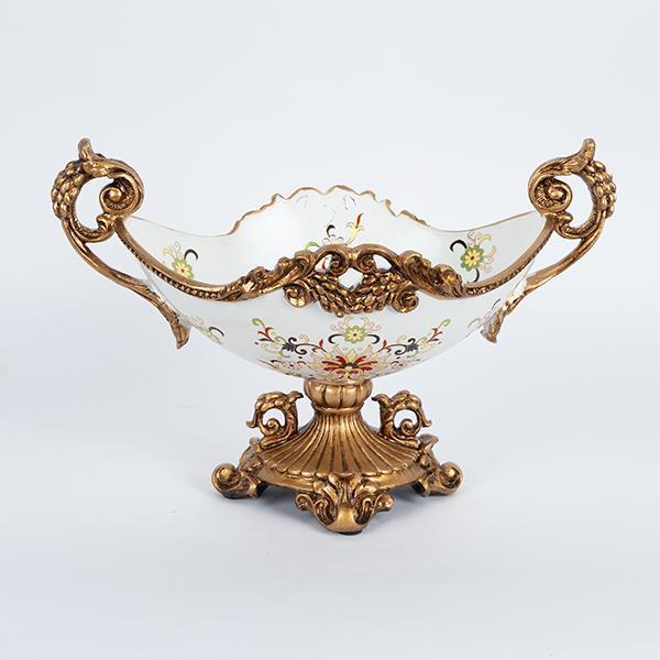 ΦΟΝΤΑΝΙΕΡΑ ΠΟΛΥΡΕΖΙΝ ΛΕΥΚΗ – ΧΡΥΣΗ  35x20x23cm