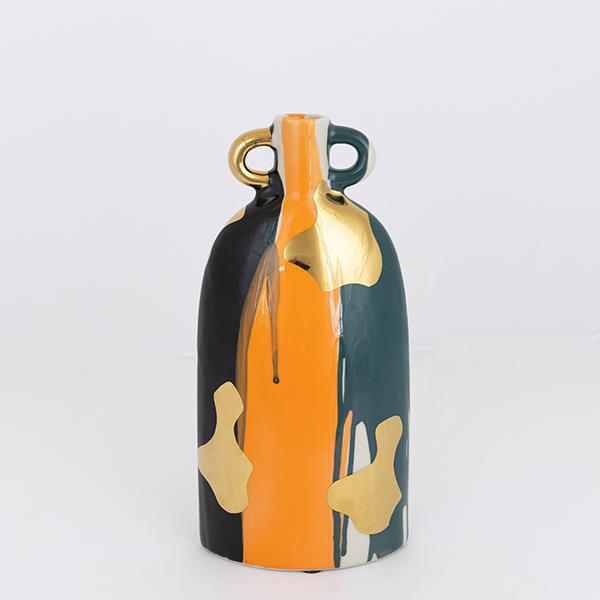 ΒΑΖΟ ΚΕΡΑΜΙΚΟ TEΡΡΑΚΟΤΤΑ – ΠΡΑΣΙΝΟ – ΧΡΥΣΟ 21.5x14x20.7cm