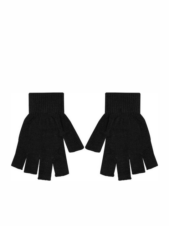 Sequoia μαύρα γυναικεία πλεκτά γάντια χωρίς δάχτυλα 02-1001