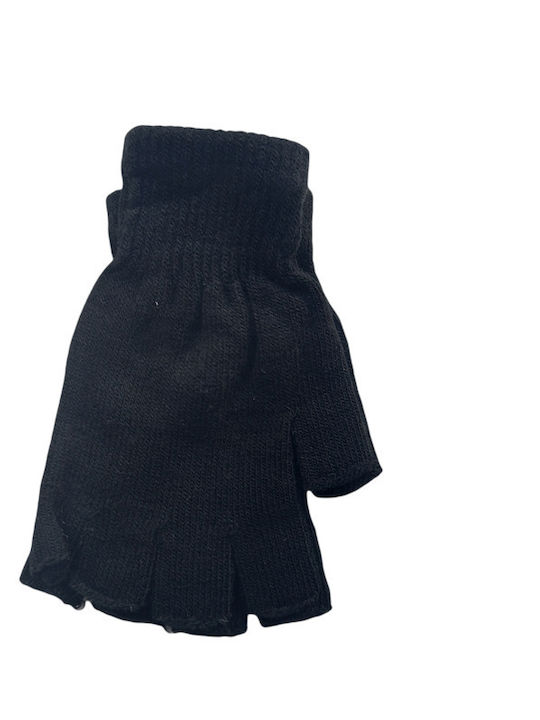 Sequoia μαύρα γυναικεία πλεκτά γάντια χωρίς δάχτυλα 02-1001