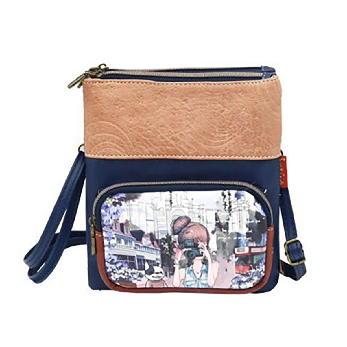 Γυναικεία τσάντα χιαστί Sweet Candy με 2 θέσεις CGC074-8 Piano