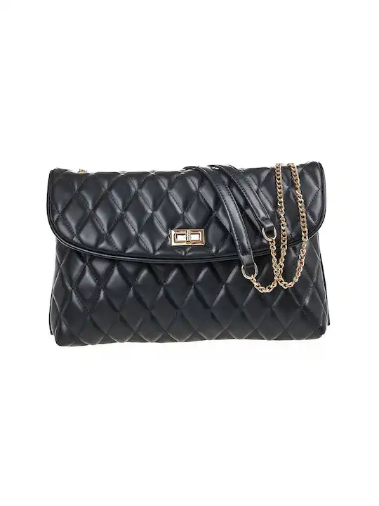 Verde Γυναικεία Τσάντα Ώμου 16-7006 Μαύρο