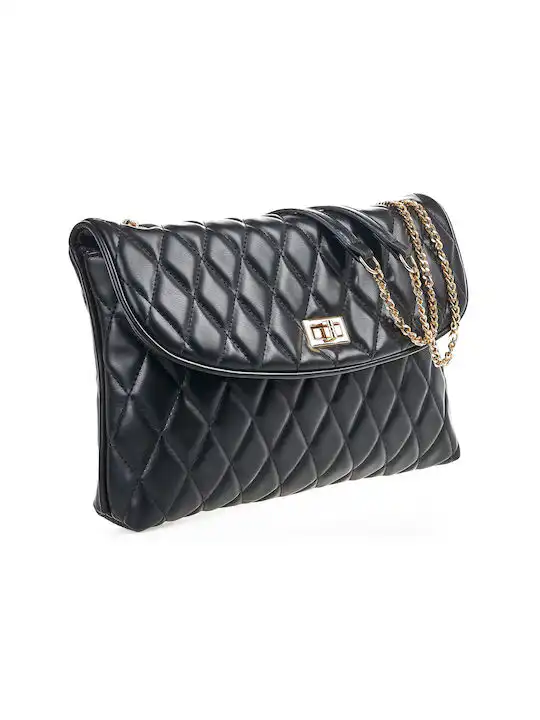 Verde Γυναικεία Τσάντα Ώμου 16-7006 Μαύρο