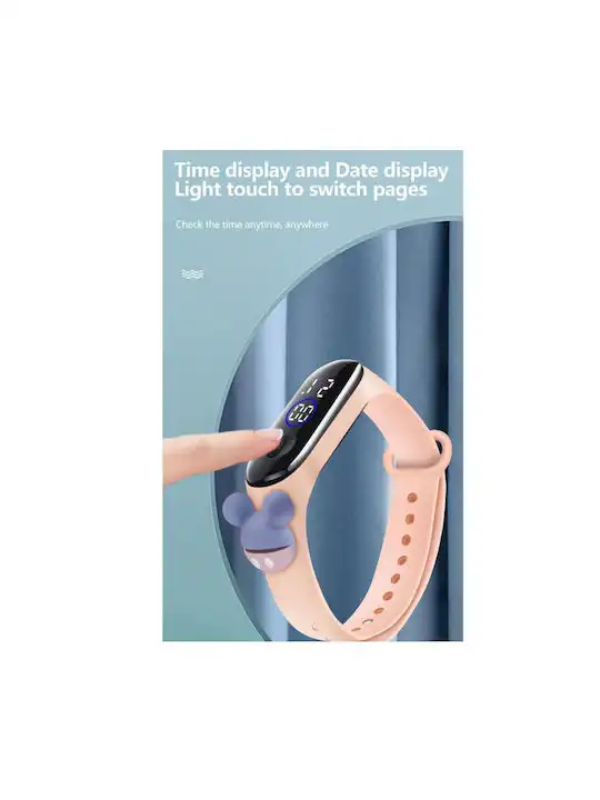 Παιδικό Αδιάβροχο Ρολόι με οθόνη Led και 3D χαρακτήρες AG-062 λευκό