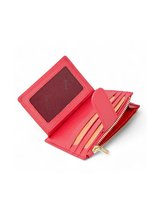 Δερμάτινη Καρτοθήκη Lavor με φερμουάρ 1-5952 κόκκινη