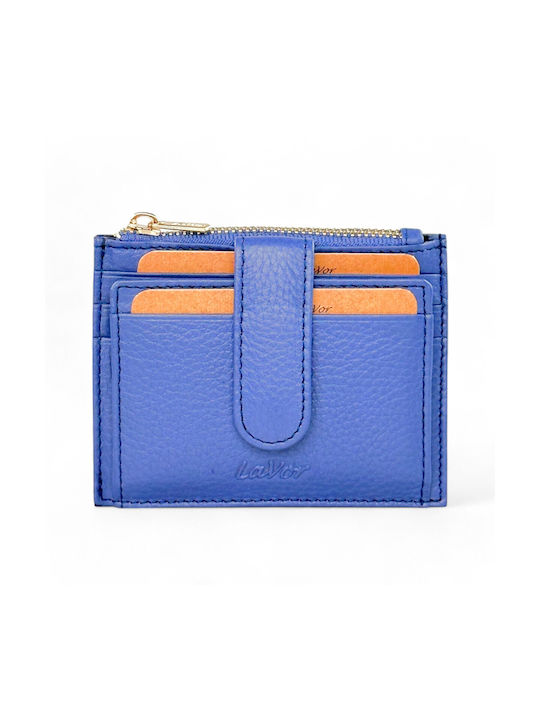 Δερμάτινη Καρτοθήκη Lavor με φερμουάρ 1-5952 μπλε