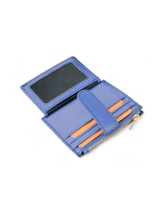 Δερμάτινη Καρτοθήκη Lavor με φερμουάρ 1-5952 μπλε