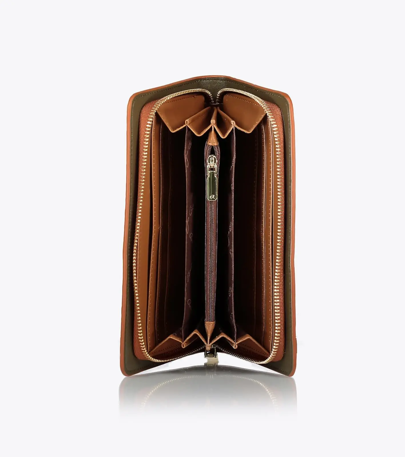 Axel Γυναικείο πορτοφόλι Jade με ανάγλυφο και ραφές camel 1101-1552