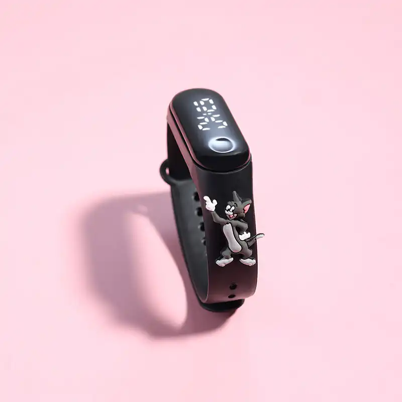 Παιδικό Αδιάβροχο Ρολόι με οθόνη Led και 3D χαρακτήρες AG-061 μαύρο