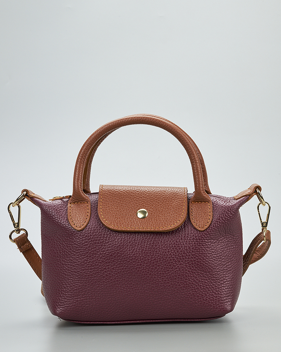 Γυναικεία Mini Τσάντα από 100% Γνήσιο Δέρμα – Sequoia Leather SEQ-16-6000  Μπορντό