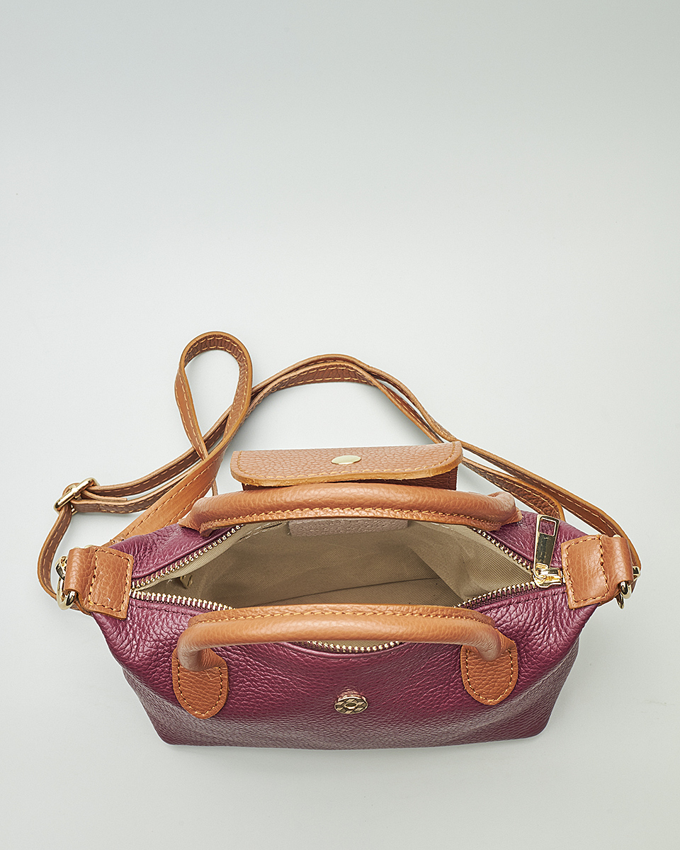 Γυναικεία Mini Τσάντα από 100% Γνήσιο Δέρμα – Sequoia Leather SEQ-16-6000  Μπορντό