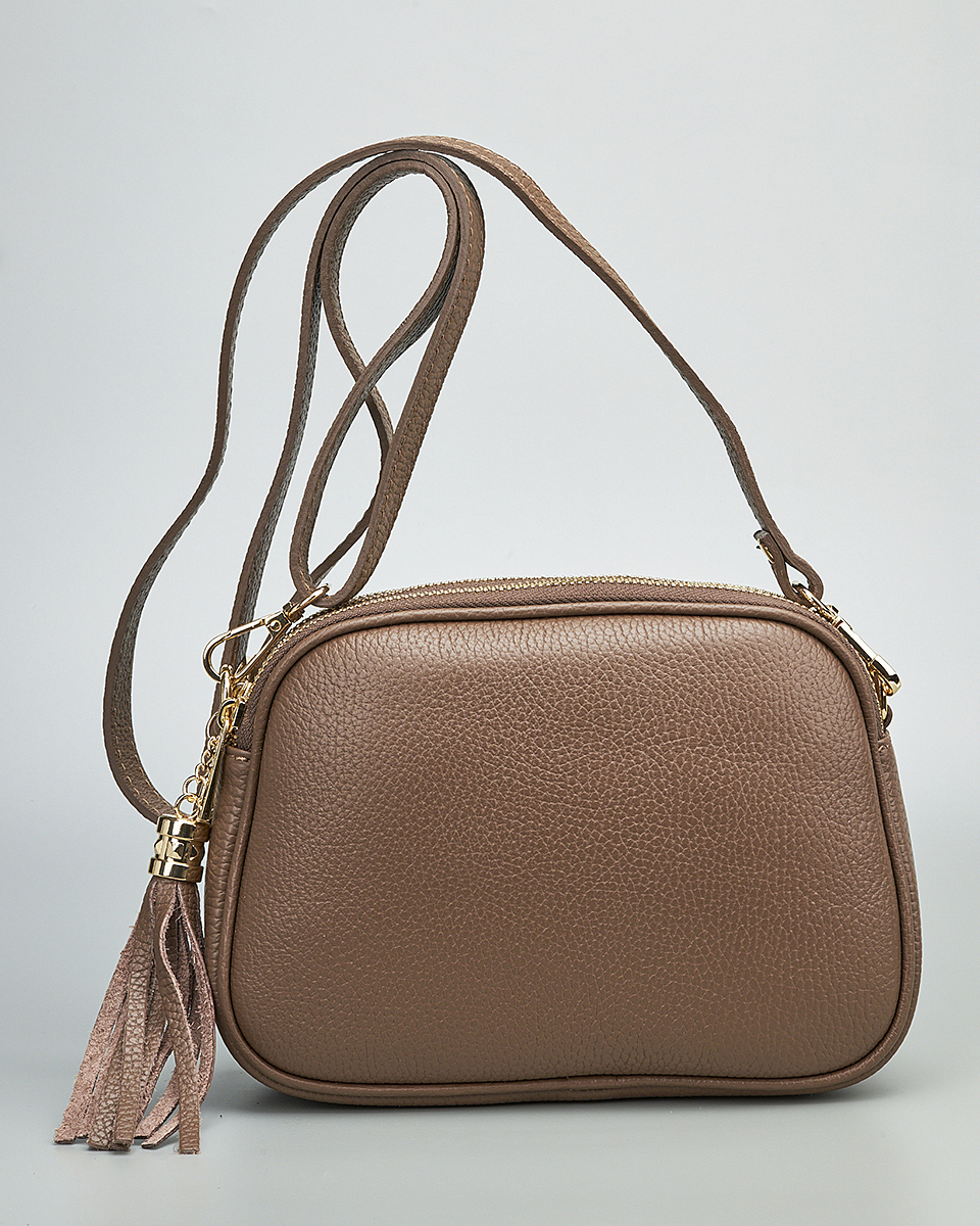 Γυναικεία Τριθέσια Τσάντα Ώμου & Χιαστί από 100% Γνήσιο Δέρμα SEQ-16-1005 Καφέ