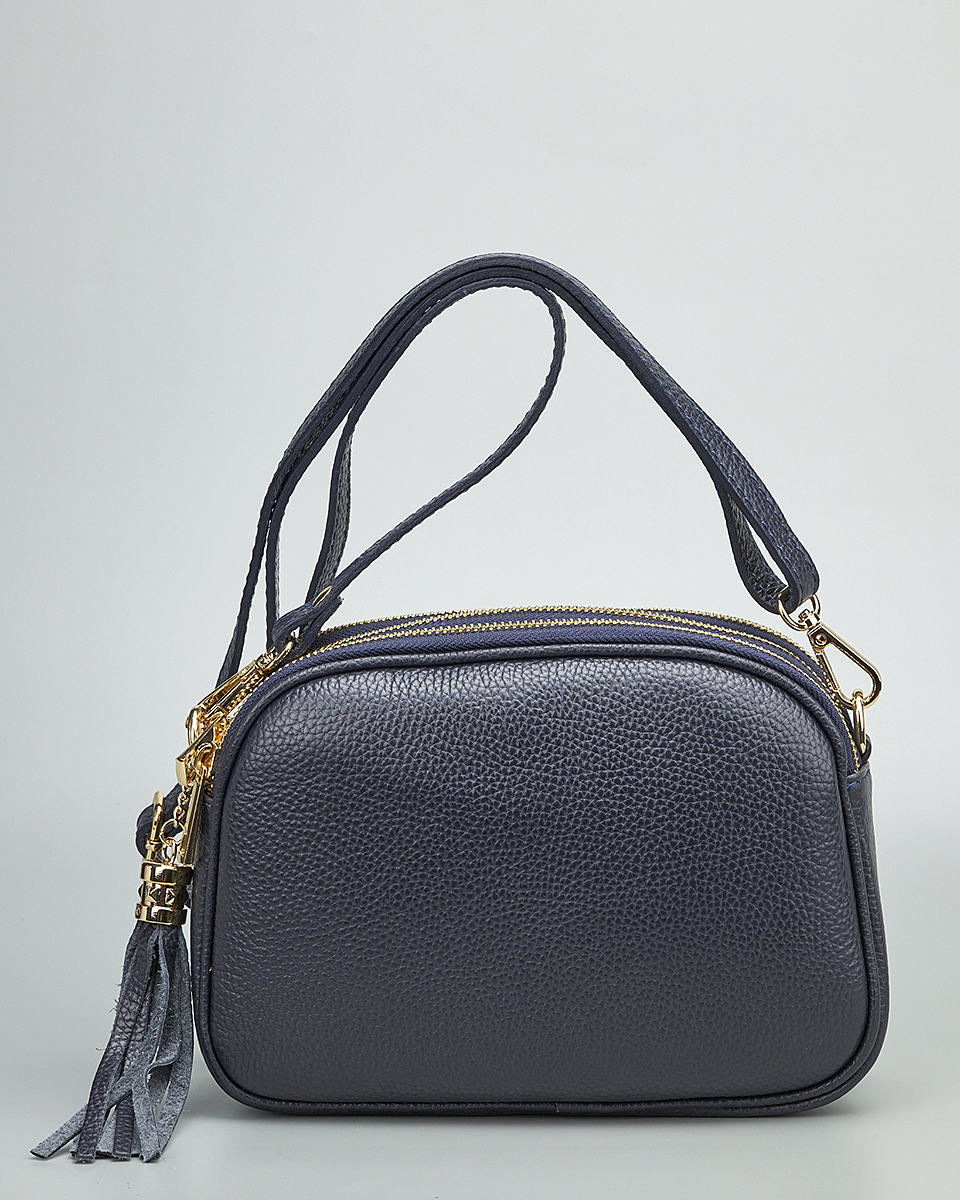 Γυναικεία Τριθέσια Τσάντα Ώμου & Χιαστί από 100% Γνήσιο Δέρμα SEQ-16-1005 black