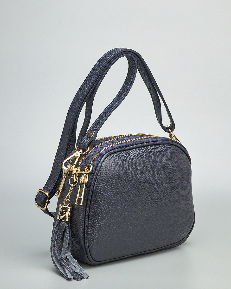 Γυναικεία Τριθέσια Τσάντα Ώμου & Χιαστί από 100% Γνήσιο Δέρμα SEQ-16-1005 black