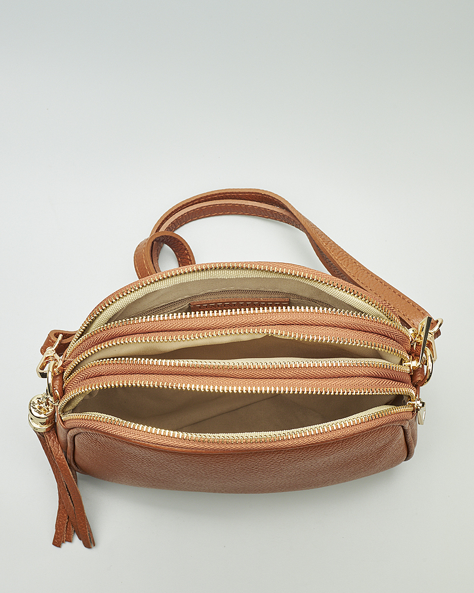 Γυναικεία Τριθέσια Τσάντα Ώμου & Χιαστί από 100% Γνήσιο Δέρμα SEQ-16-1005 black