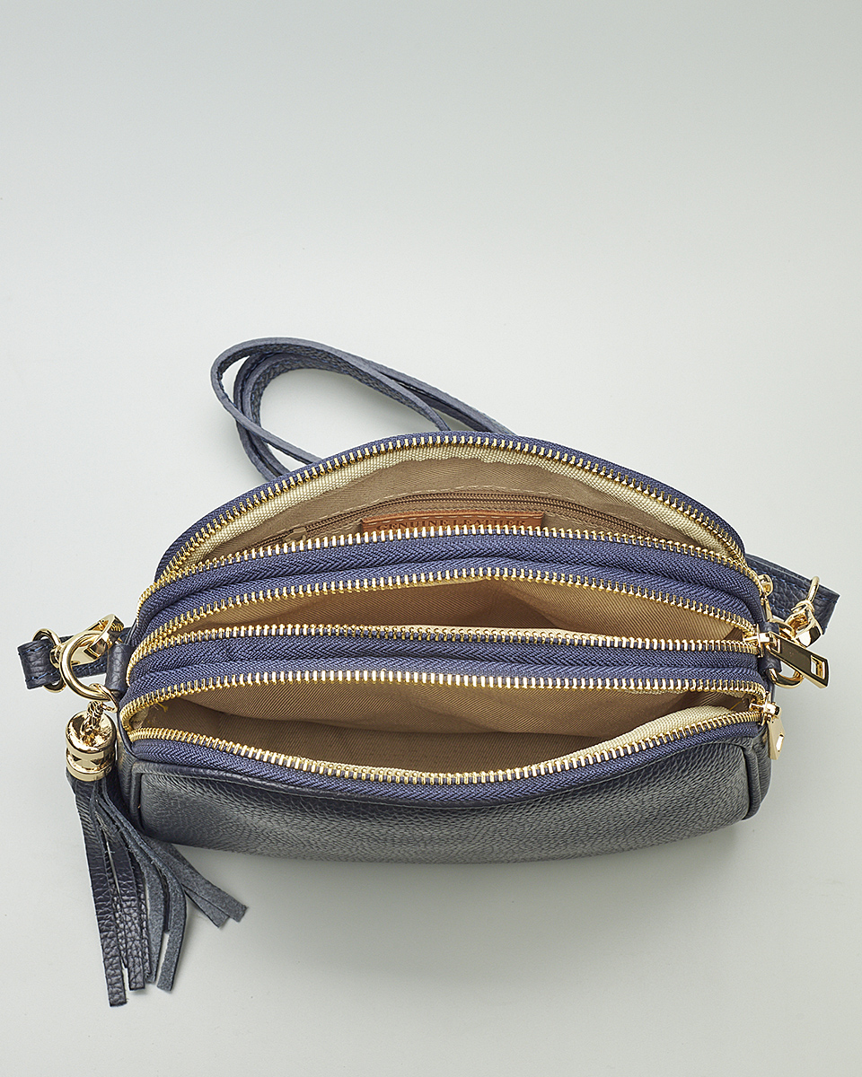 Γυναικεία Τριθέσια Τσάντα Ώμου & Χιαστί από 100% Γνήσιο Δέρμα SEQ-16-1005 black