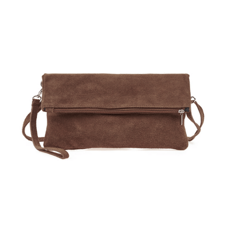 Sequoia Δερμάτινο σουέτ χιαστί τσαντάκι seq-16-1004 καφέ σκούρο