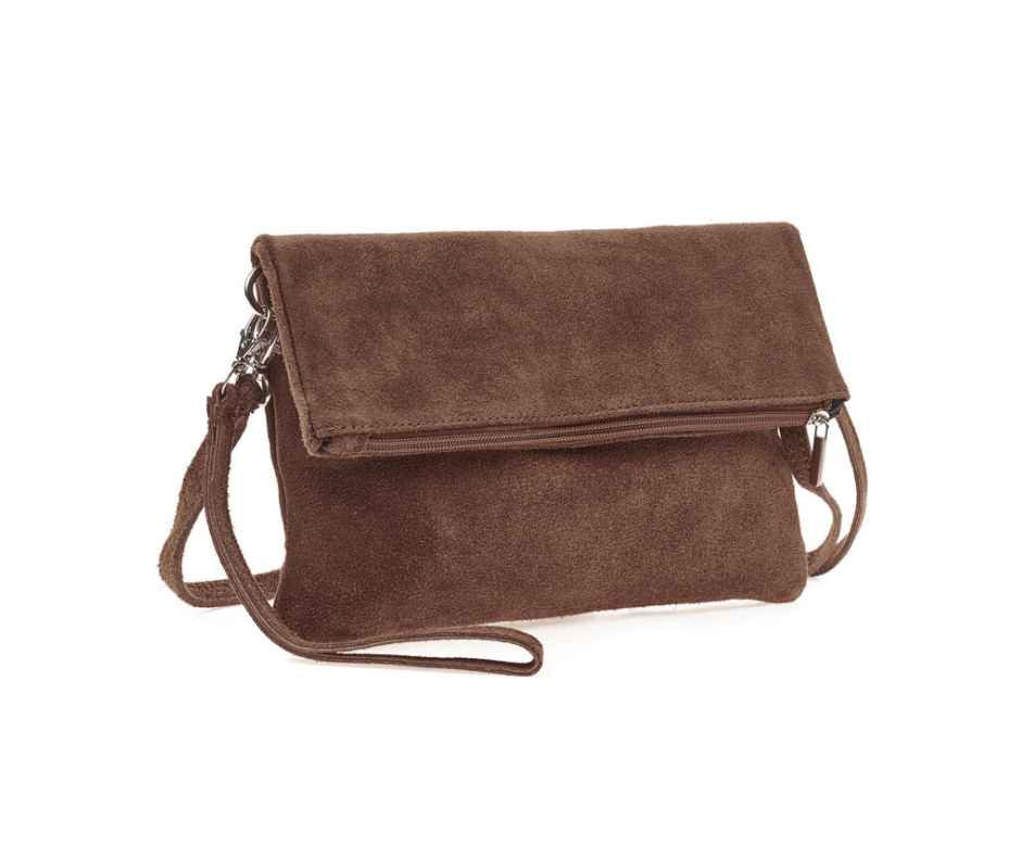 Sequoia Δερμάτινο σουέτ χιαστί τσαντάκι seq-16-1004 καφέ σκούρο