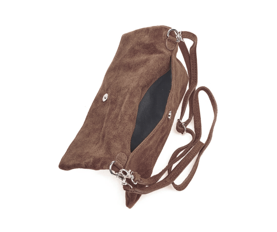 Sequoia Δερμάτινο σουέτ χιαστί τσαντάκι seq-16-1004 καφέ σκούρο