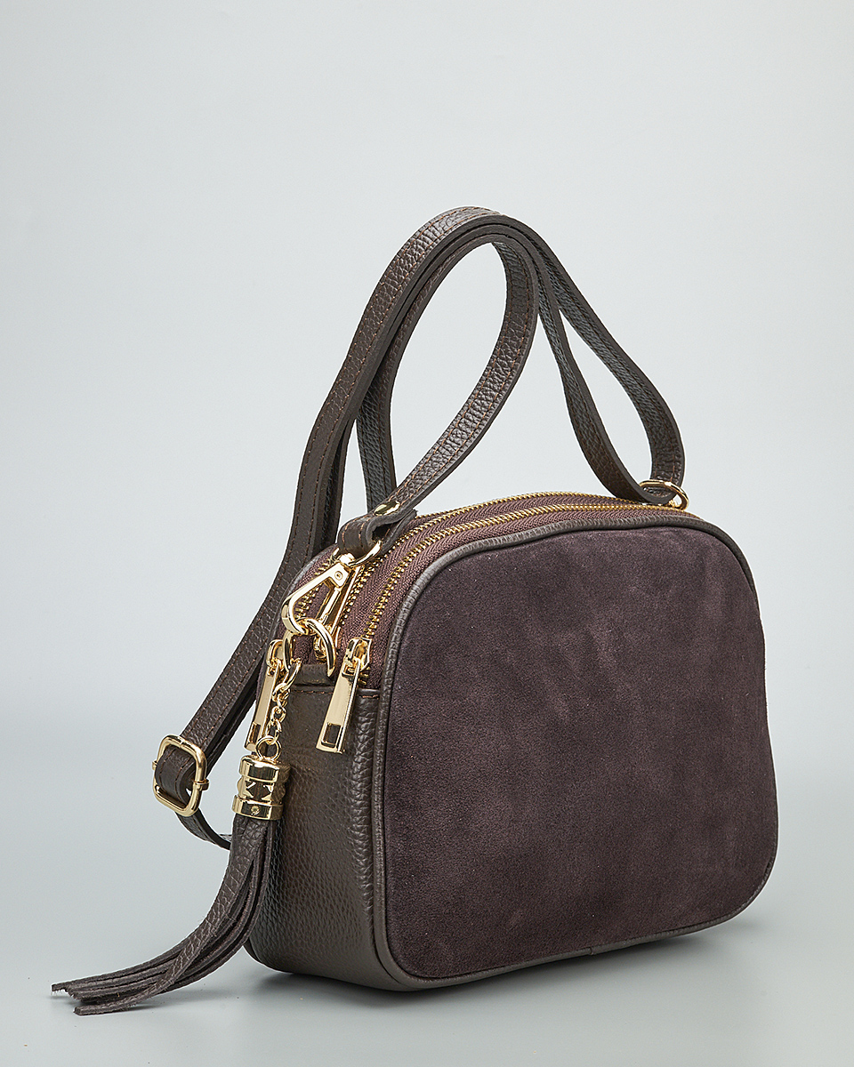 Γυναικεία Καστόρινη Τσάντα Ώμου & Χιαστί από 100% Γνήσιο Δέρμα SEQ-16-1006 black