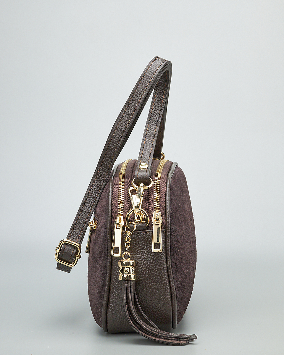 Γυναικεία Καστόρινη Τσάντα Ώμου & Χιαστί από 100% Γνήσιο Δέρμα SEQ-16-1006 black