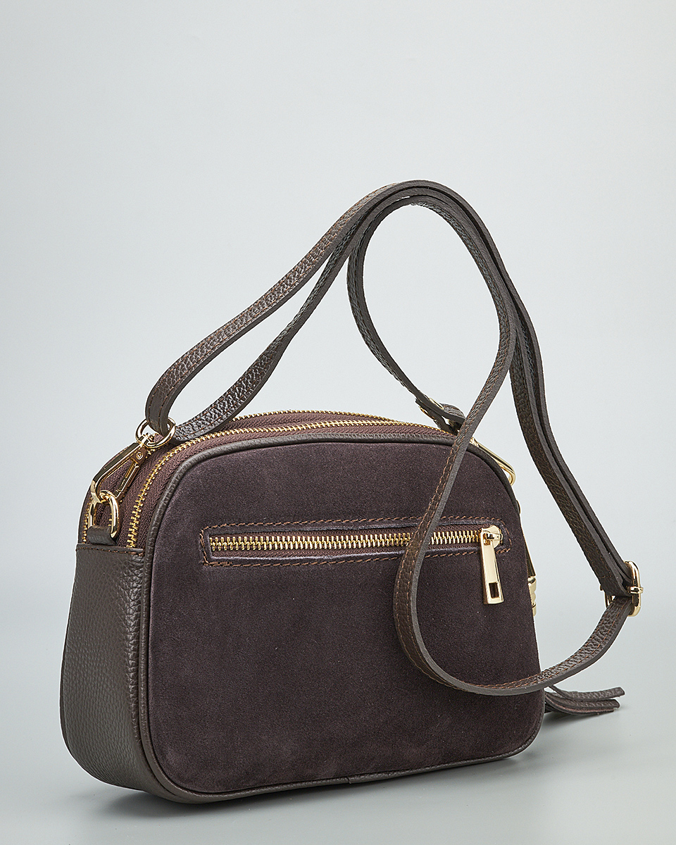 Γυναικεία Καστόρινη Τσάντα Ώμου & Χιαστί από 100% Γνήσιο Δέρμα SEQ-16-1006 black