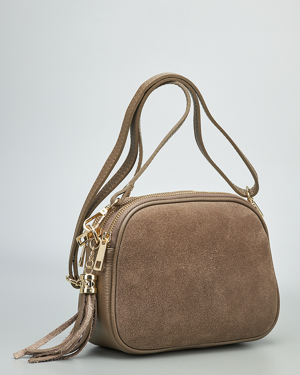 Γυναικεία Καστόρινη Τσάντα Ώμου & Χιαστί από 100% Γνήσιο Δέρμα SEQ-16-1006 Πούρου