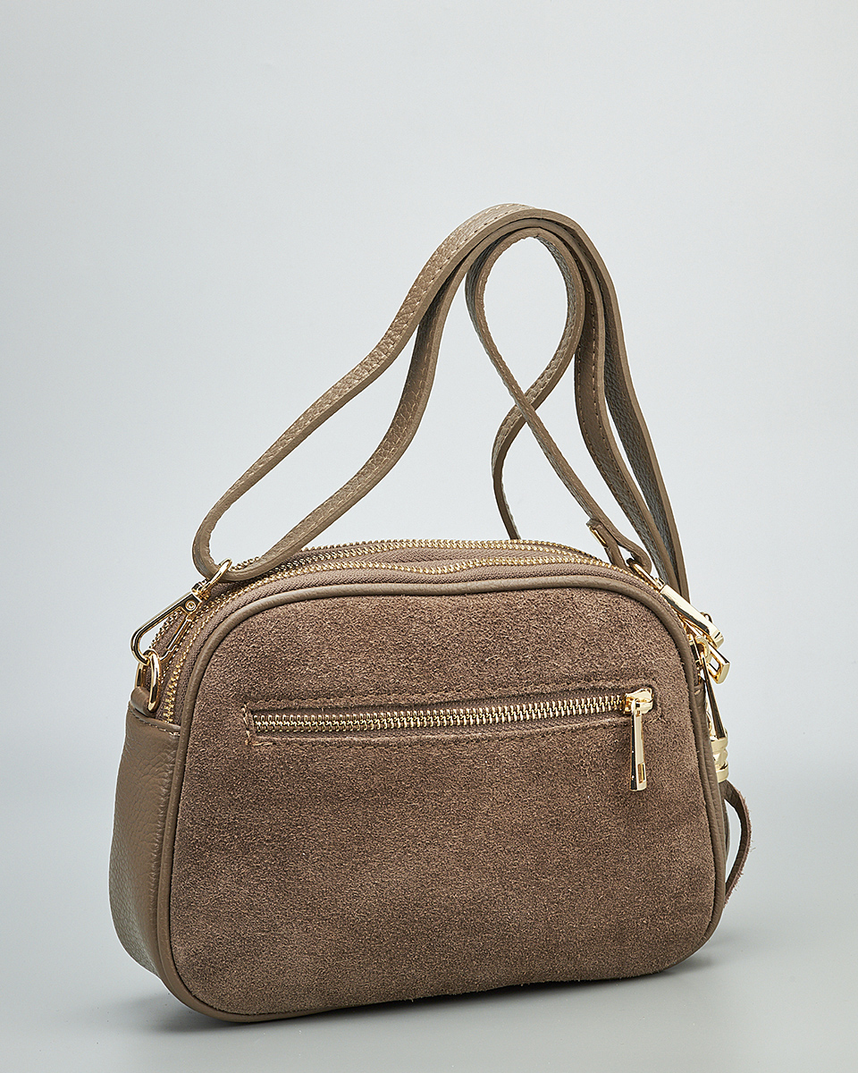 Γυναικεία Καστόρινη Τσάντα Ώμου & Χιαστί από 100% Γνήσιο Δέρμα SEQ-16-1006 Πούρου