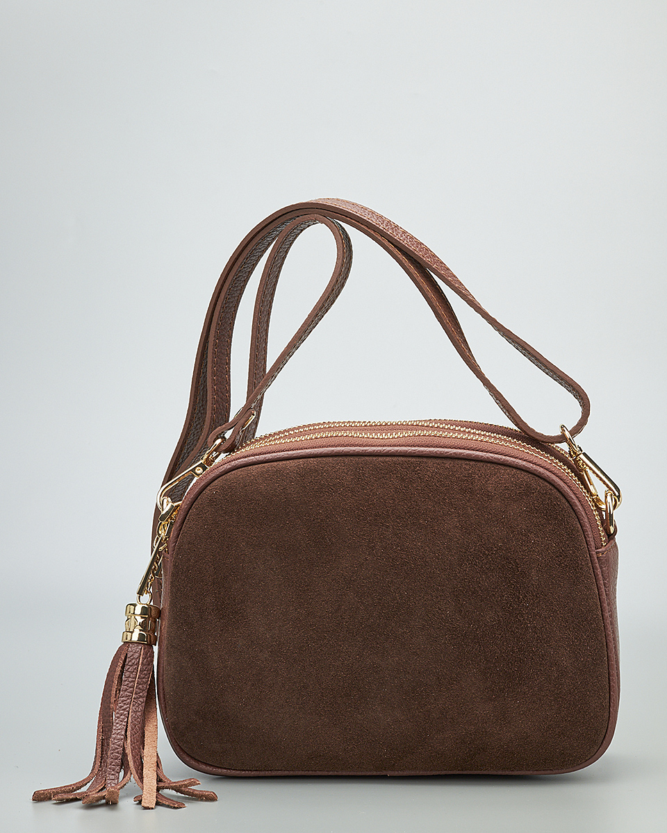 Γυναικεία Καστόρινη Τσάντα Ώμου & Χιαστί από 100% Γνήσιο Δέρμα SEQ-16-1006 black