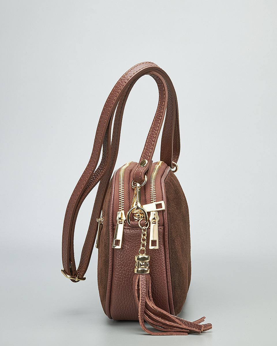 Γυναικεία Καστόρινη Τσάντα Ώμου & Χιαστί από 100% Γνήσιο Δέρμα SEQ-16-1006 black