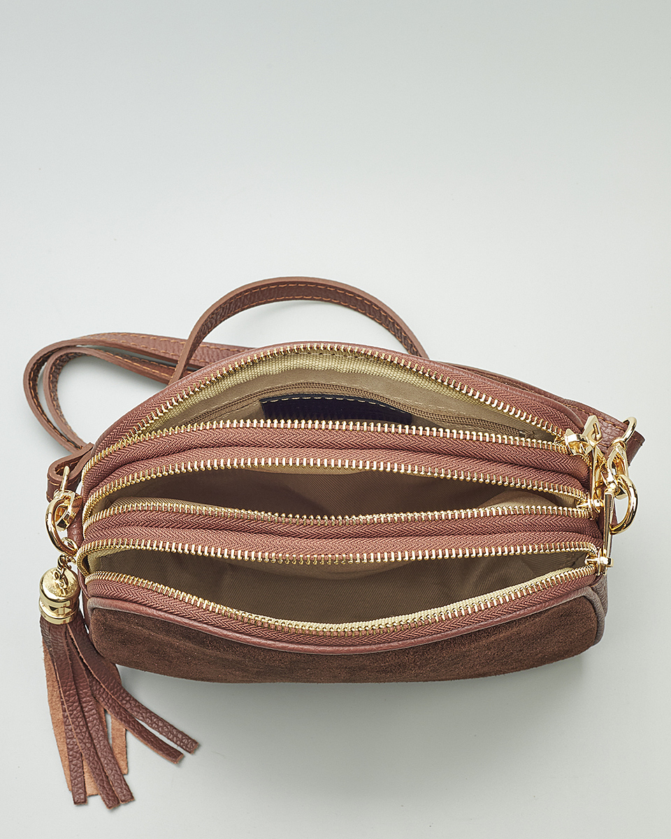 Γυναικεία Καστόρινη Τσάντα Ώμου & Χιαστί από 100% Γνήσιο Δέρμα SEQ-16-1006 black