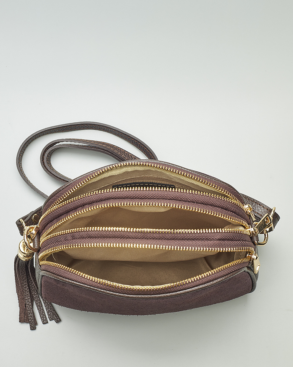 Γυναικεία Καστόρινη Τσάντα Ώμου & Χιαστί από 100% Γνήσιο Δέρμα SEQ-16-1006 black