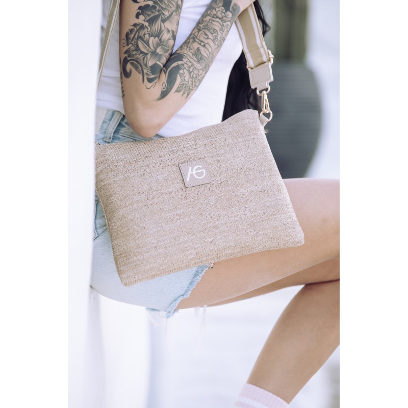 Ψάθινη Μπεζ τσάντα χιαστί Speio Ψάθινη Μπεζ τσάντα χιαστί Speio