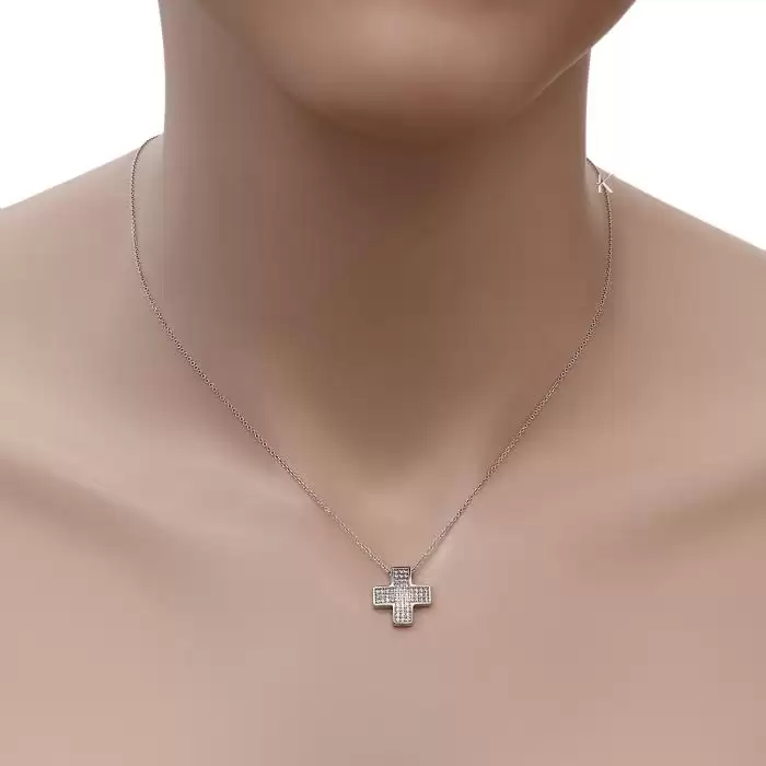 Sequoia Σταυρός Silver 925 με πέτρες SXY001835 Χρυσό