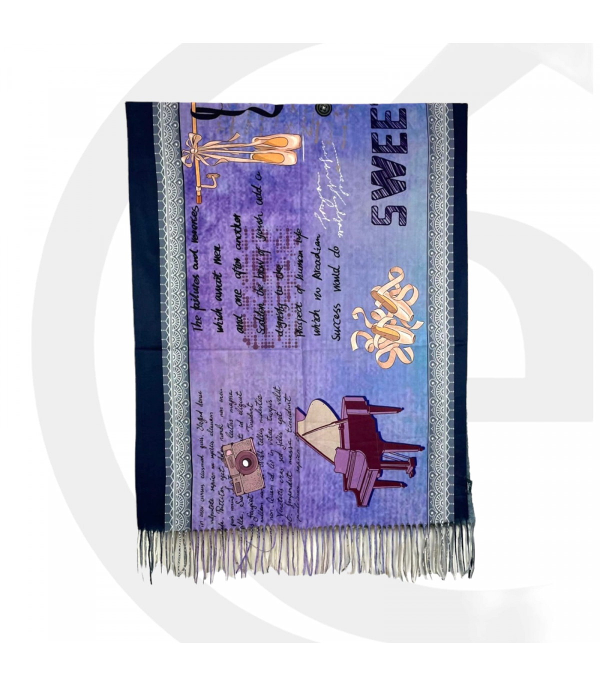 Γυναικείο Φουλάρι με διακοσμητικά κρόσσια Sweet Candy CGC227 Ballet