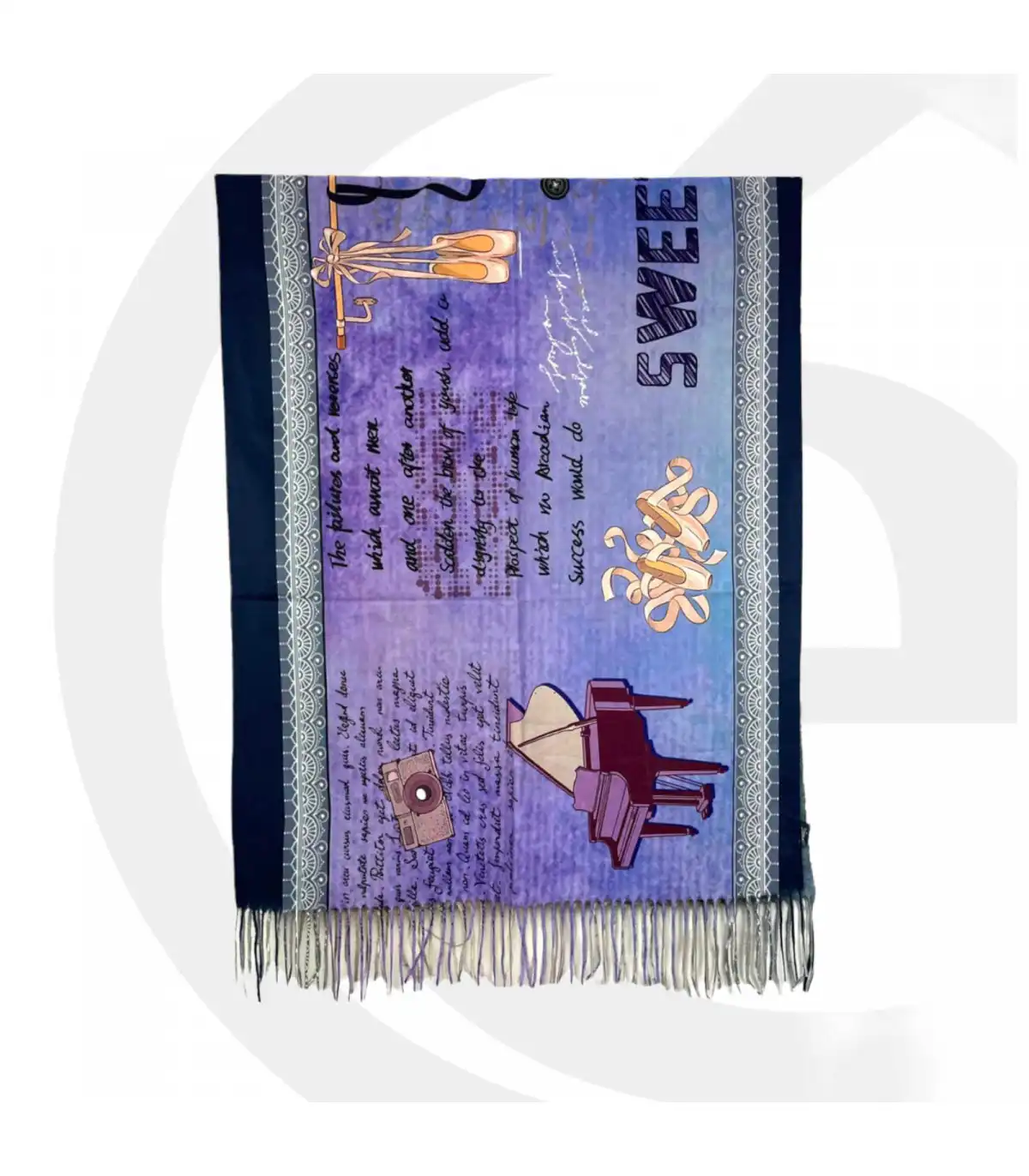 Γυναικείο Φουλάρι με διακοσμητικά κρόσσια Sweet Candy CGC227 Ballet