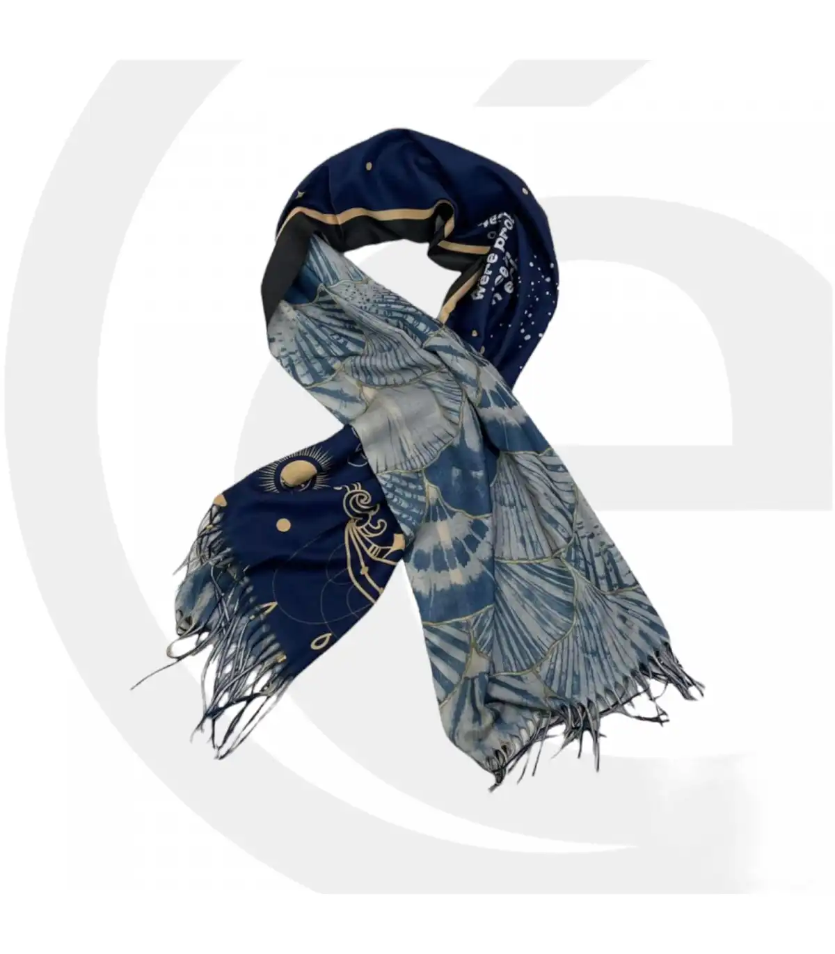 Γυναικείο Φουλάρι με διακοσμητικά κρόσσια Sweet Candy CGC227 Navy blue