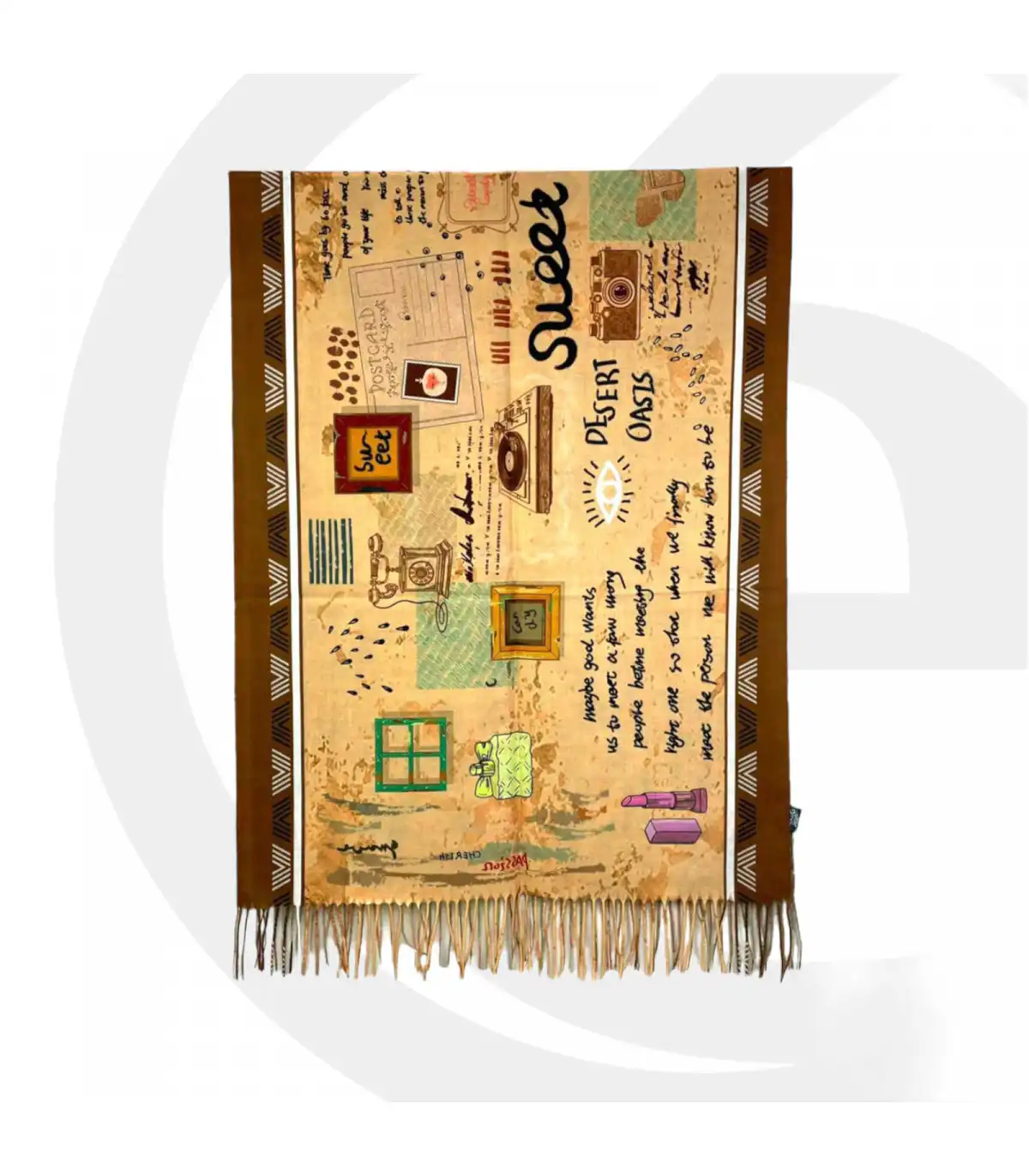 Γυναικείο Φουλάρι με διακοσμητικά κρόσσια Sweet Candy CGC227 Espejo