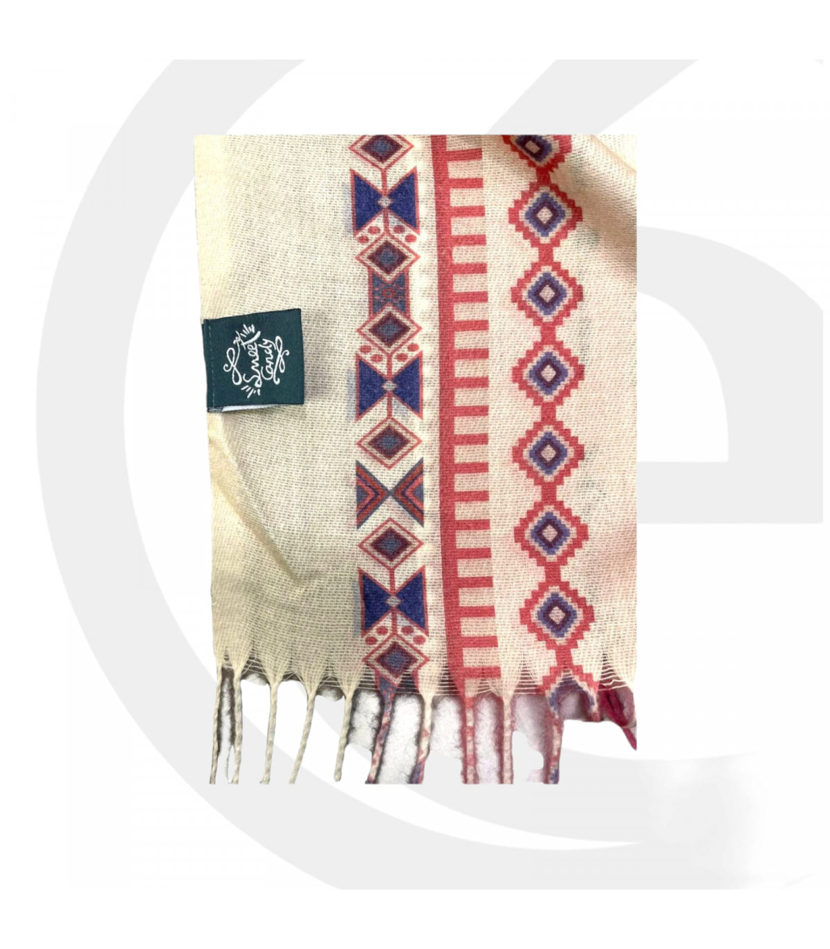 Γυναικείο Φουλάρι με διακοσμητικά κρόσσια Sweet Candy CGC227 Flores