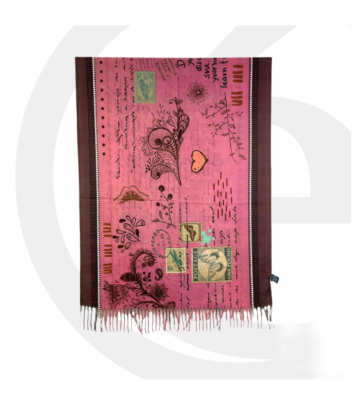 Γυναικείο Φουλάρι με διακοσμητικά κρόσσια Sweet Candy CGC227 Flores