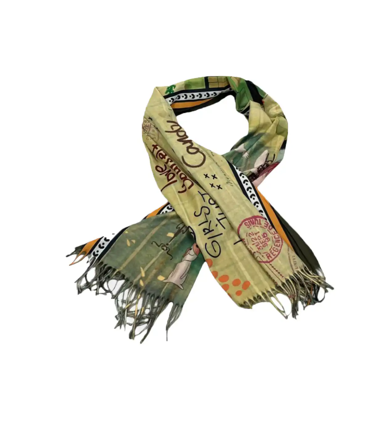 Γυναικείο Φουλάρι με διακοσμητικά κρόσσια Sweet Candy CGC227 Bottle green