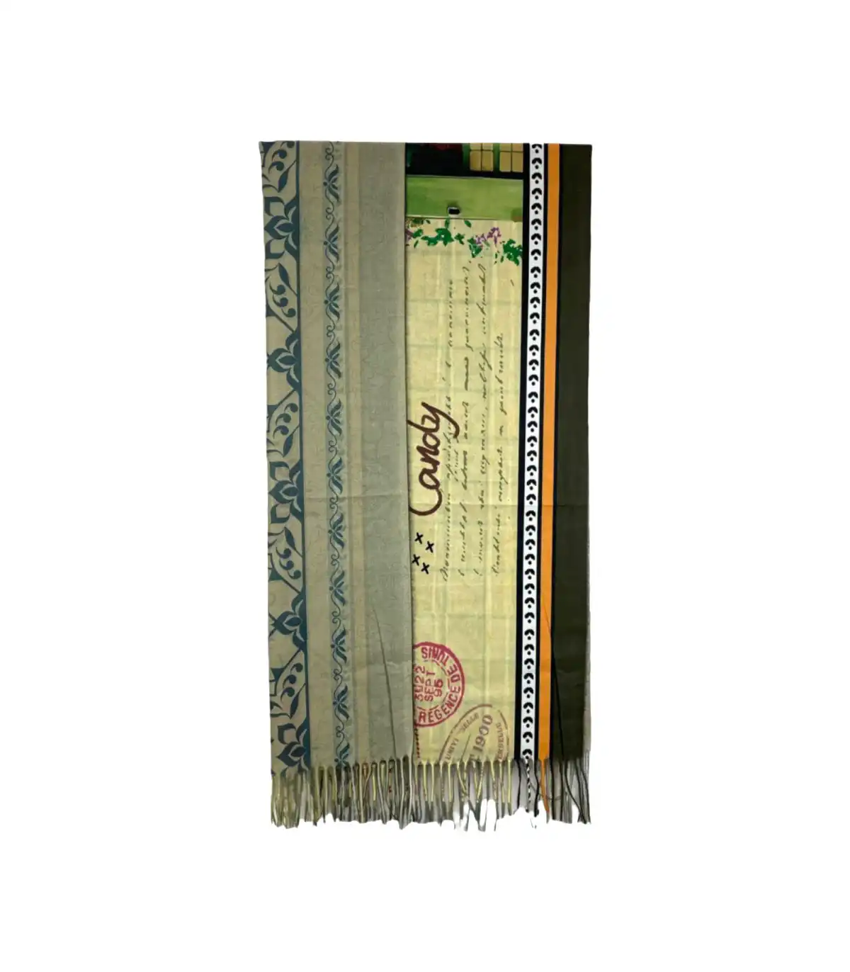 Γυναικείο Φουλάρι με διακοσμητικά κρόσσια Sweet Candy CGC227 Bottle green