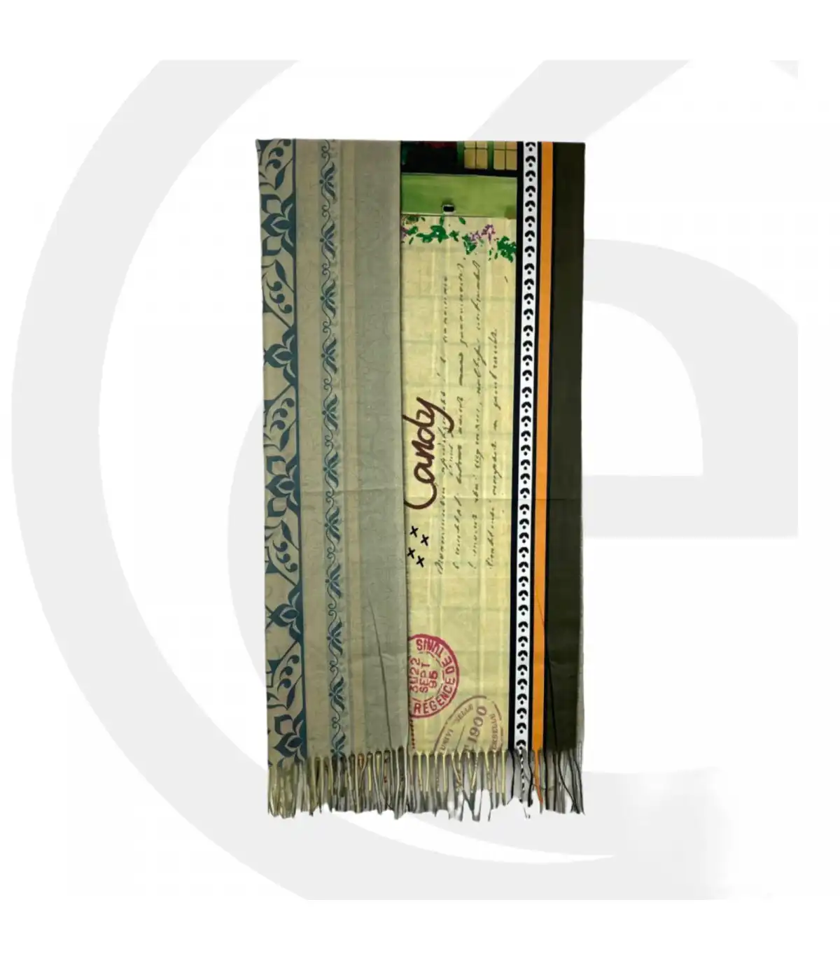 Γυναικείο Φουλάρι με διακοσμητικά κρόσσια Sweet Candy CGC227 Bottle green