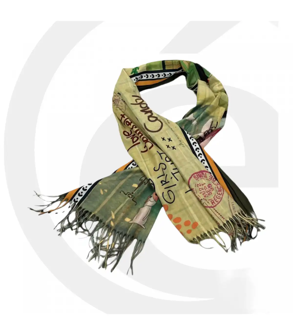 Γυναικείο Φουλάρι με διακοσμητικά κρόσσια Sweet Candy CGC227 Bottle green