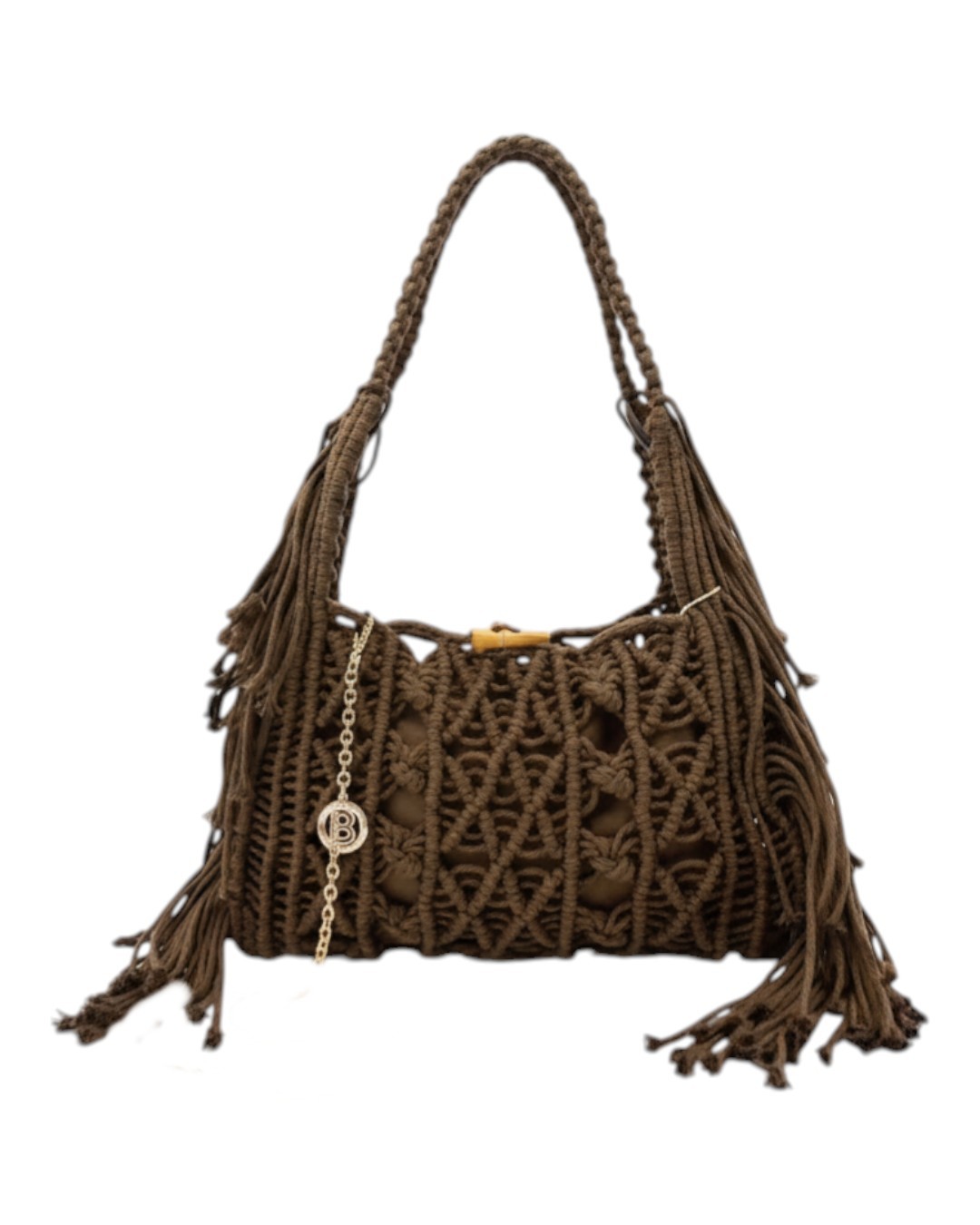 Ψάθινη τσάντα ώμου CN26009 – Καφέ