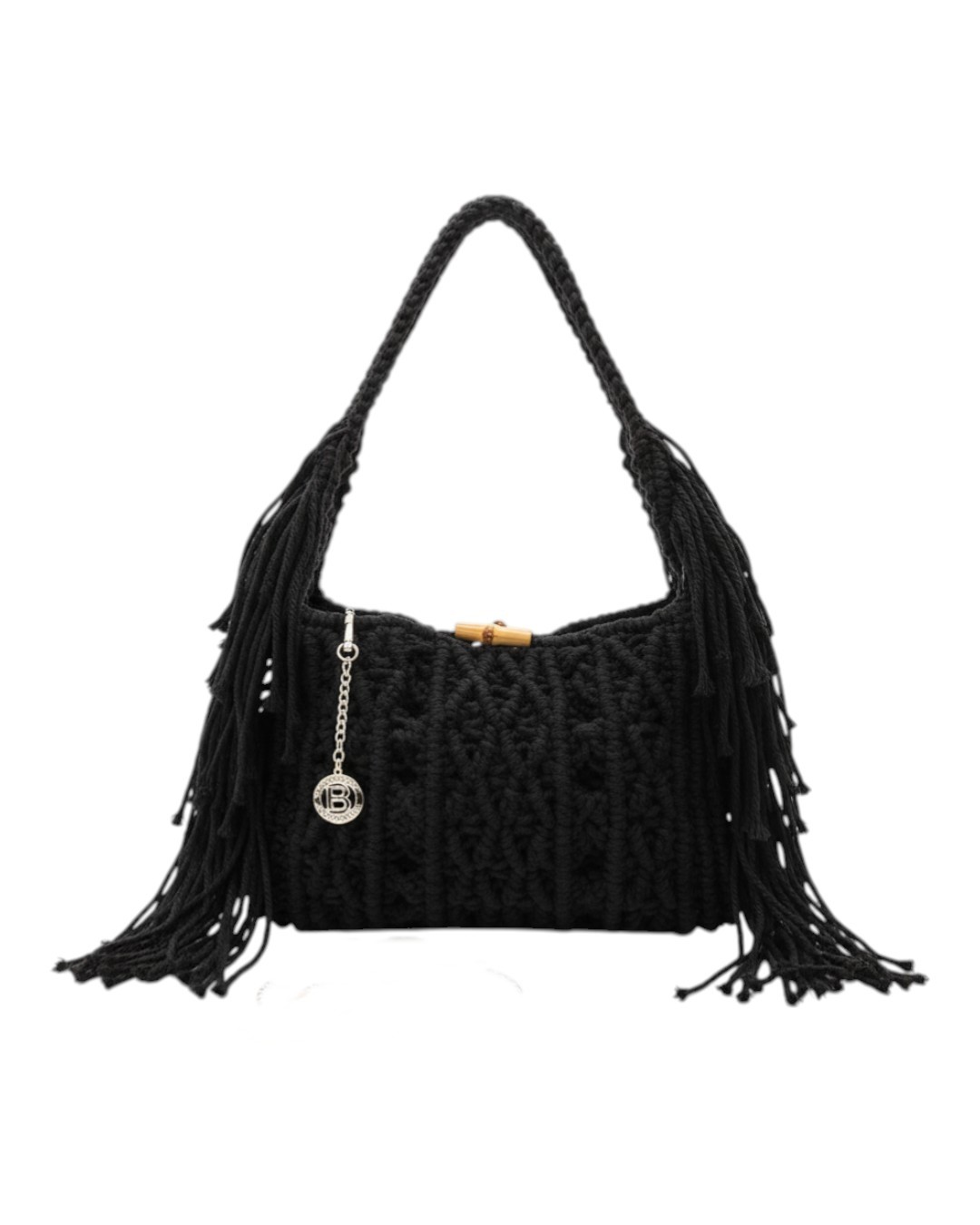 Ψάθινη τσάντα ώμου CN26009 – Μαύρο