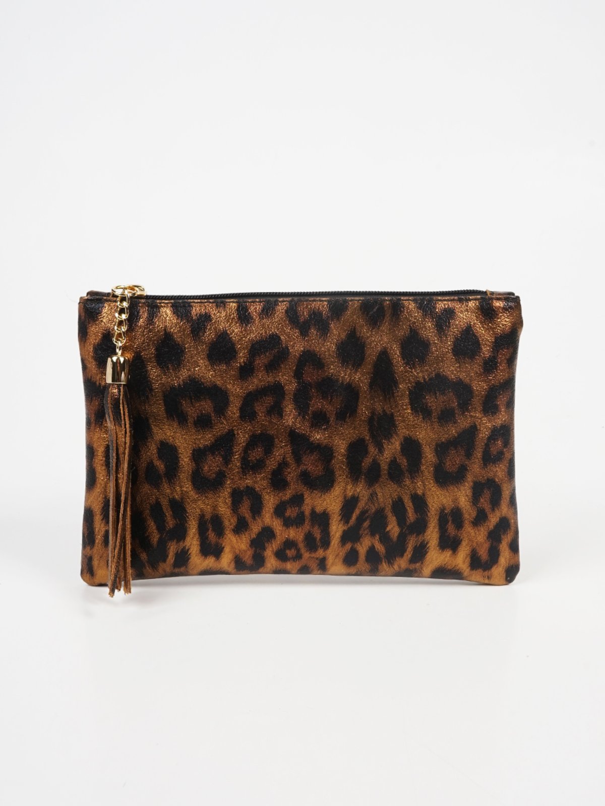 Γυναικεία Δερμάτινη Τσάντα Χιαστί από 100% Γνήσιο Δέρμα SEQ-16-1007 Leopard χρυσό