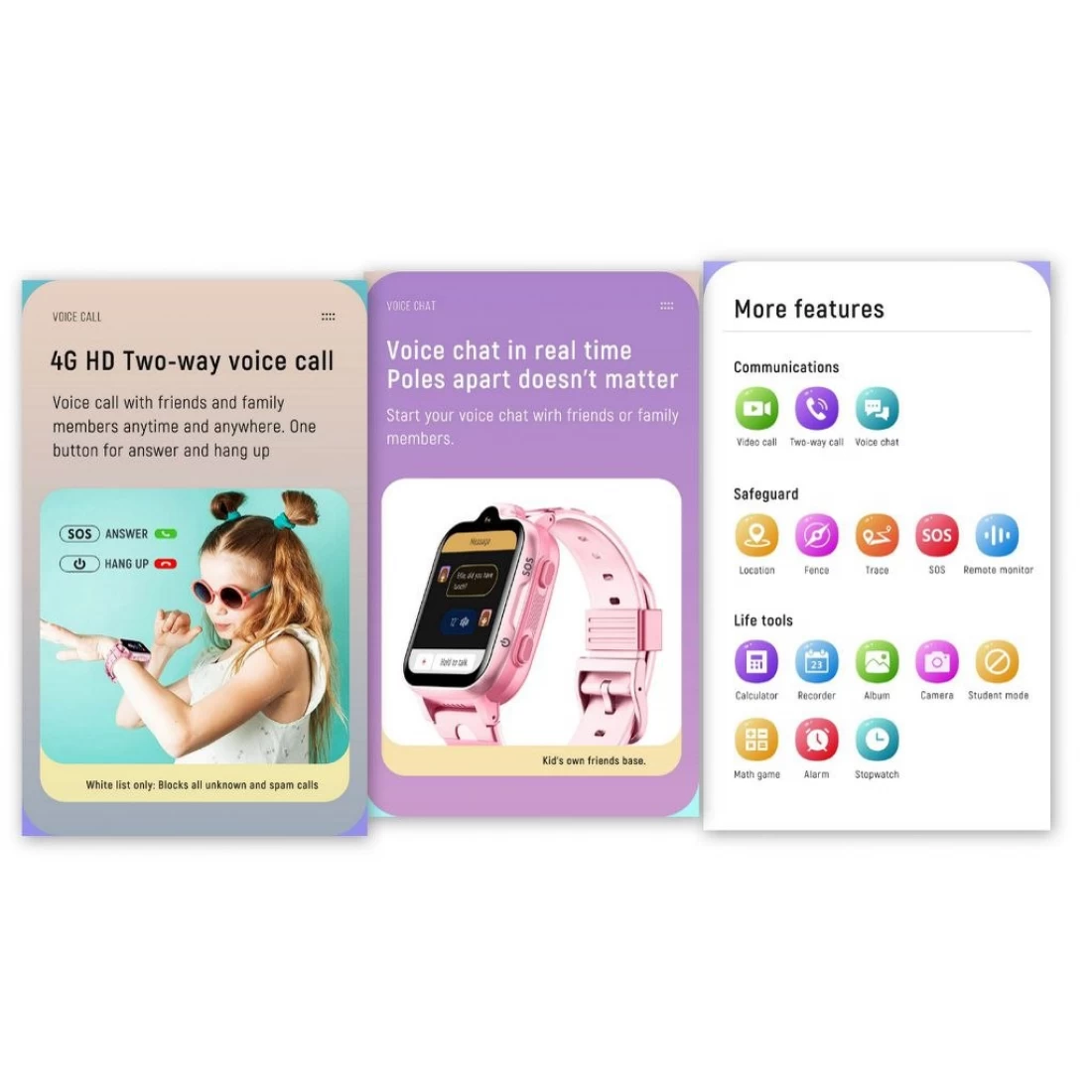 Παιδικό Ρολόι  με GPS Tracker και Videoκλήση και Κουμπί πανικού K15H GPS Ροζ